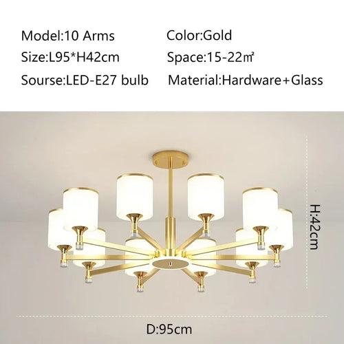 suspension moderne en verre doré et noir pour intérieur élégant - vue 13 sur 17