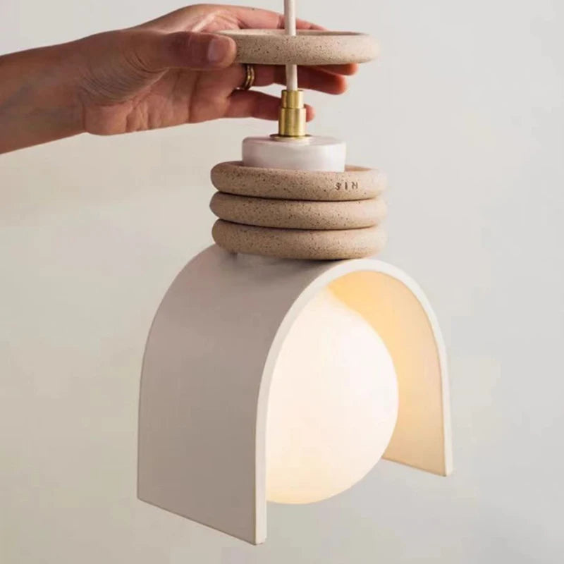 lampe led suspendue créative en résine avec cordon réglable pour intérieur - vue 4 sur 8