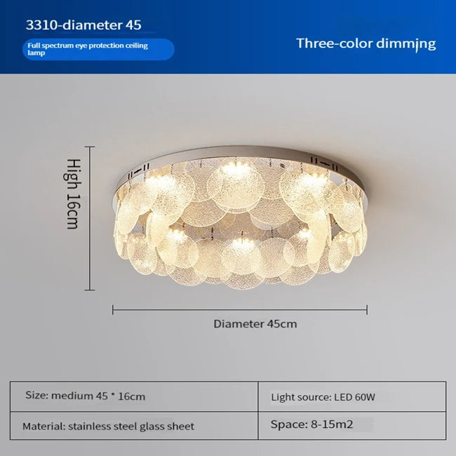 plafonnier led rond en verre pour décoration intérieure - vue 9 sur 11