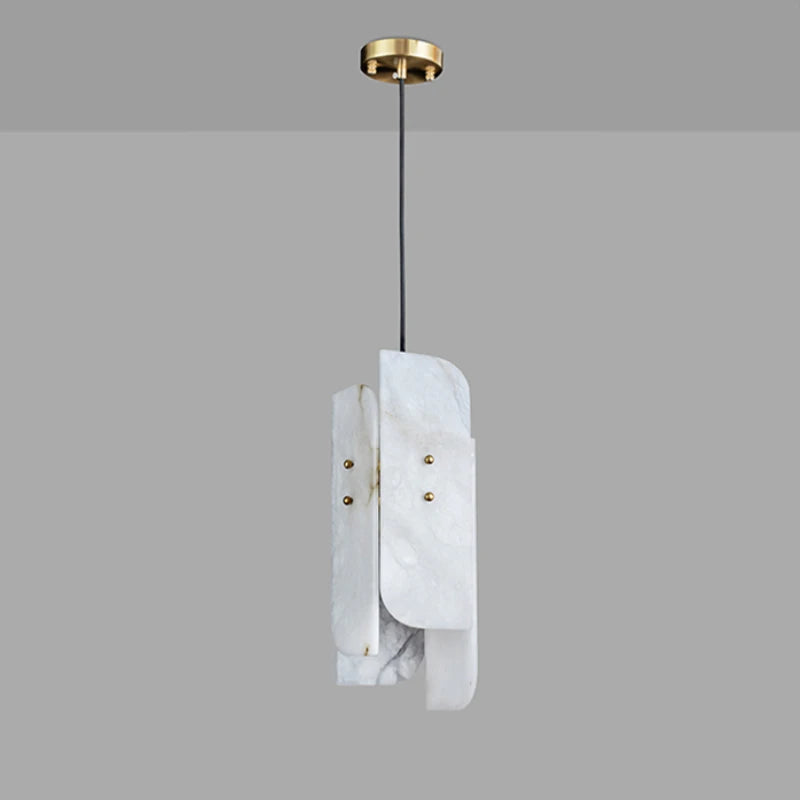 suspension en marbre véritable avec fil de cuivre réglable 	 style - vue 5 sur 7