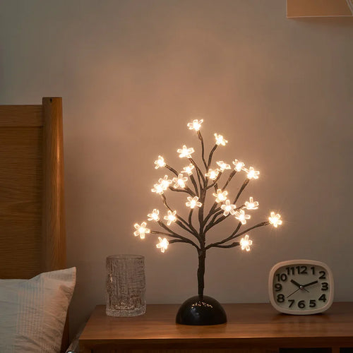 Veilleuses LED Cerisier Fleur Arbre Lampe Bureau Maison Chambre Décor - vue 2 sur 7