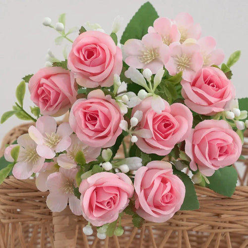 fleurs artificielles mariage bouquet roses hortensia décoration florale - vue 6 sur 11