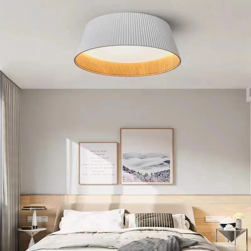plafonnier rond en bois wabi sabi design minimaliste pour intérieur - vue 2 sur 10