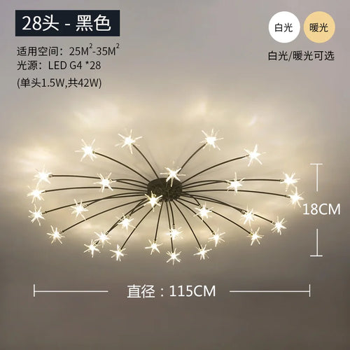 plafonnier étoile led pour éclairage intérieur moderne - vue 18 sur 18