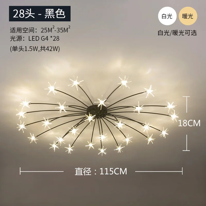 plafonnier étoile led pour éclairage intérieur moderne - vue 17 sur 18