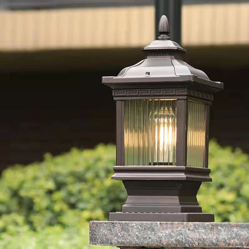 lampadaire extérieur classique éclairage led étanche pour jardin rétro - vue 5 sur 10