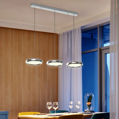 lustre en aluminium led design plaqué circulaire - vue 7 sur 18