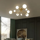 2024 Modern Golden LED Chandelier For Living Room Bedroom Nordic Luxury Glass Ball Ceiling Hanging Lamp