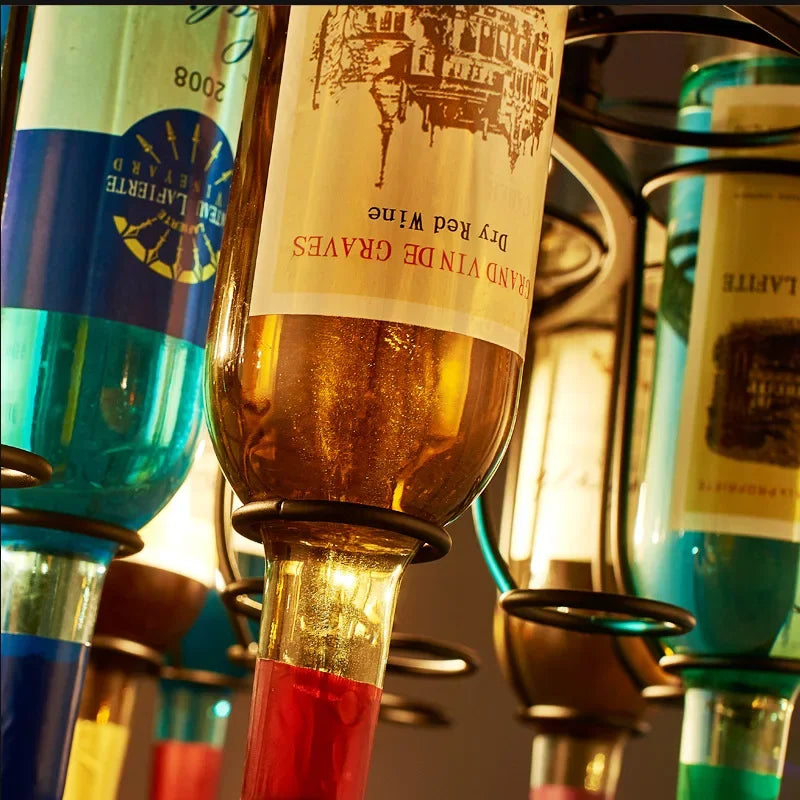 lustre industriel vintage nordique créatif pour bouteille de vin - vue 10 sur 10