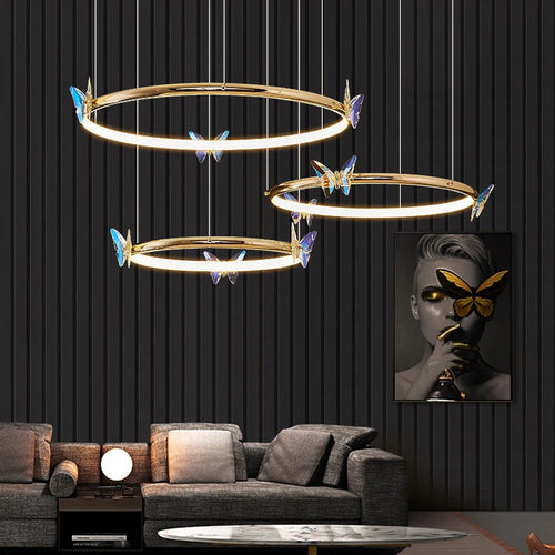 lustre led papillon avec cordon réglable pour décoration intérieure - vue 2 sur 20