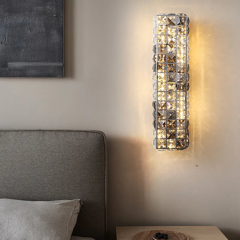 plafonnier led art déco carré cristal design moderne élégant - vue 6 sur 22