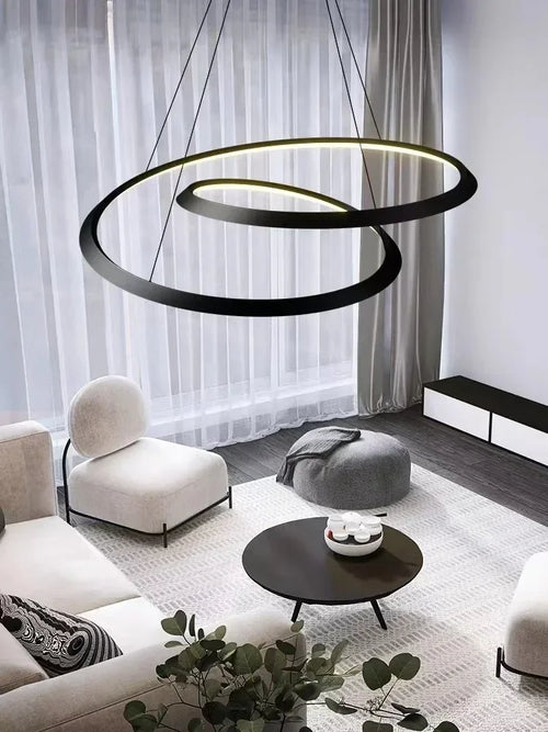 lustre led suspendu design moderne luminaire décoratif intérieur - vue 2 sur 8