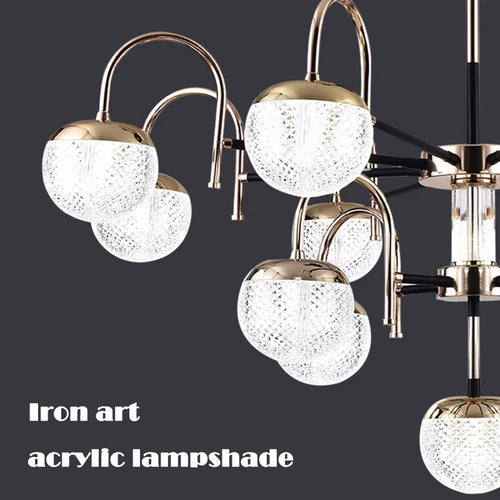 lustre moderne en fer forgé pour décoration intérieure - vue 4 sur 9