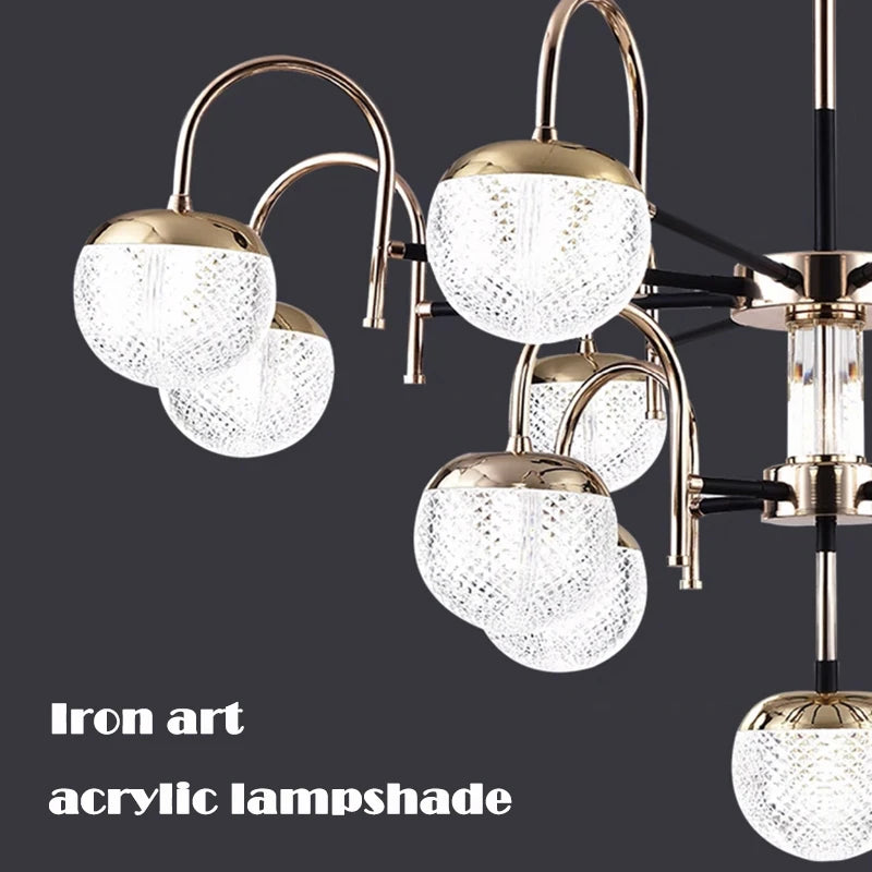 lustre moderne en fer forgé pour décoration intérieure - vue 3 sur 9