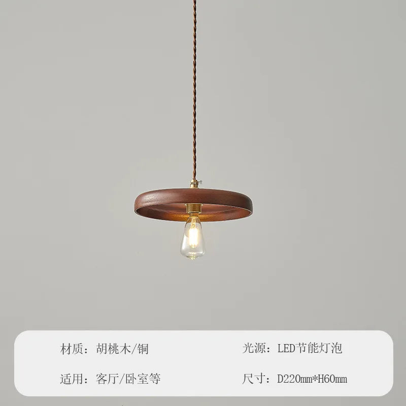 suspension vintage en bois massif pour un éclairage chaleureux intérieur - vue 8 sur 8