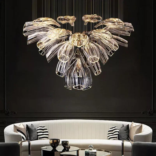 suspension art déco en verre pour intérieur moderne et élégant - vue 6 sur 8