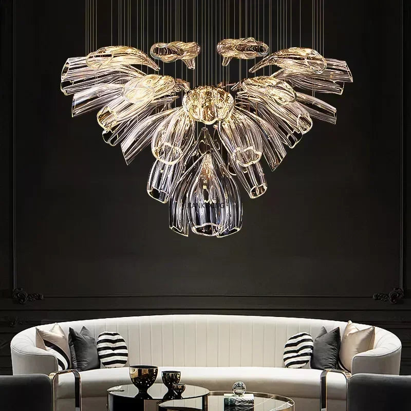suspension art déco en verre pour intérieur moderne et élégant - vue 5 sur 8
