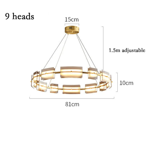 lustre led en verre style simple et moderne pour décoration intérieure - vue 13 sur 17