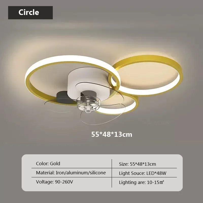 plafonnier led avec ventilateur et télécommande design moderne