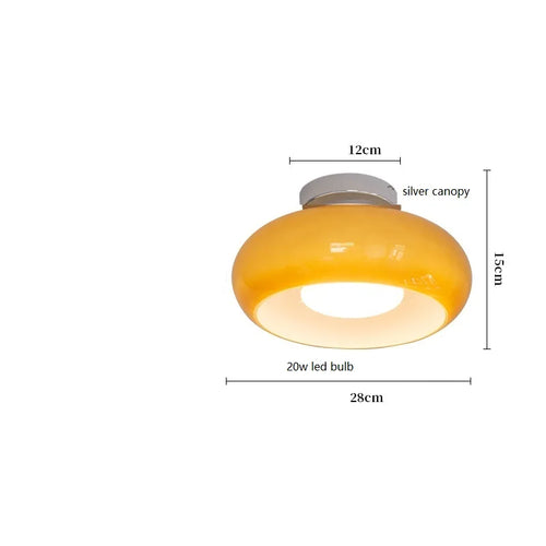 Suspension bauhaus LED en verre et métal doré - vue 19 sur 20