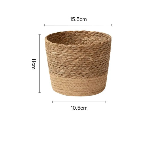 pot de fleurs rotin tressé créatif avec pieds amovibles et support durable - vue 13 sur 14