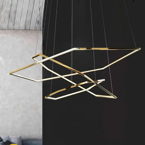 lustre hexagone led simple moderne luxe suspension - vue 2 sur 19