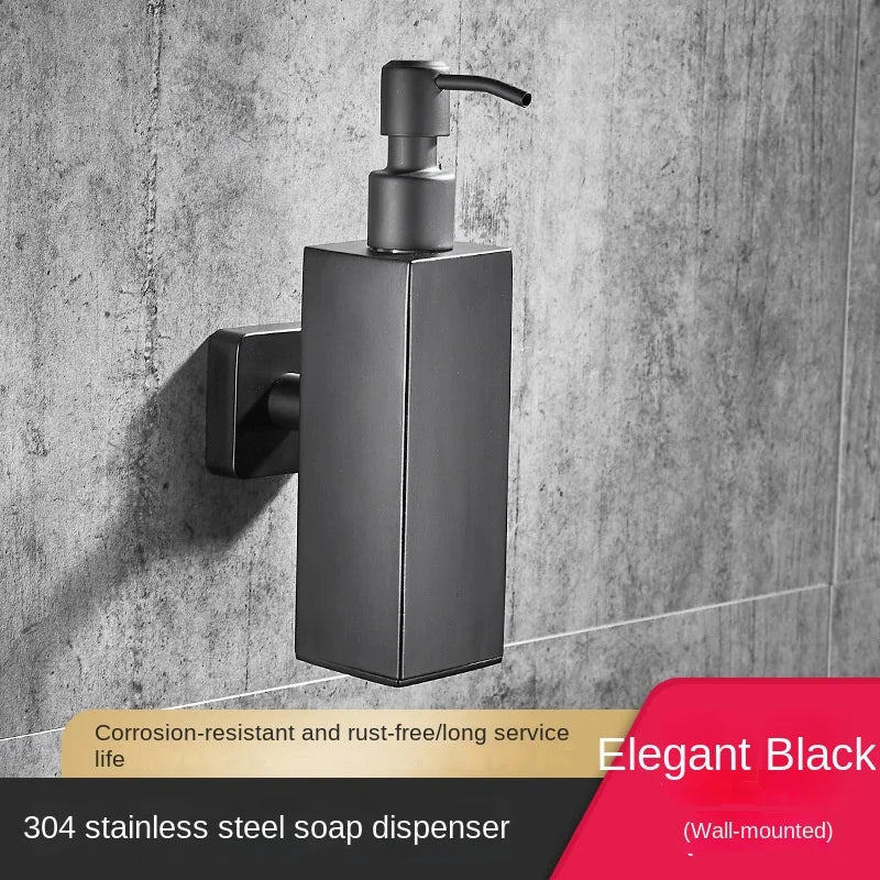 distributeur de savon mural en acier inoxydable 200 ml accessoires salle de bain - vue 10 sur 21