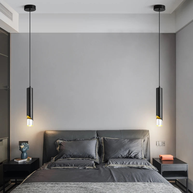 suspension moderne à tube long en led pour décoration intérieure luxe - vue 4 sur 30