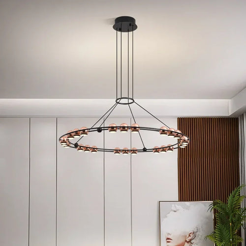 lustre led moderne en forme de haricot pour salon luxueux - vue 3 sur 13