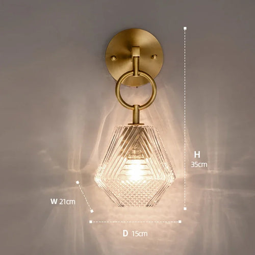 applique murale en verre style nordique américain led vintage edison - vue 5 sur 7