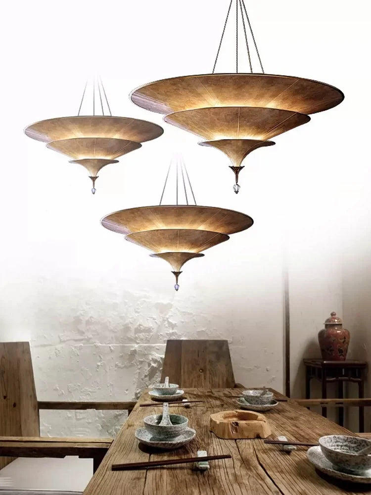 lustre d'ambiance bouddhiste pour décoration wabi sabi asiatique - vue 4 sur 8
