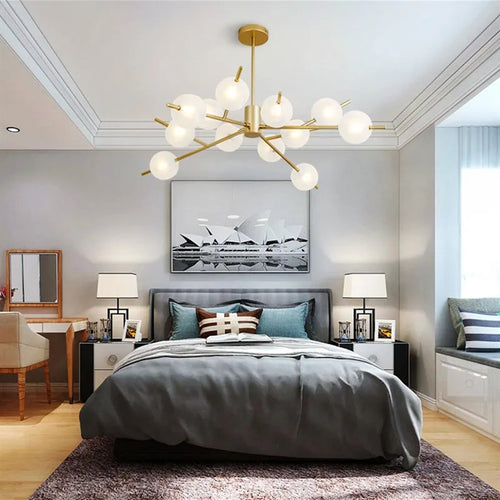 lustre à bulles en verre style minimaliste moderne - vue 5 sur 12