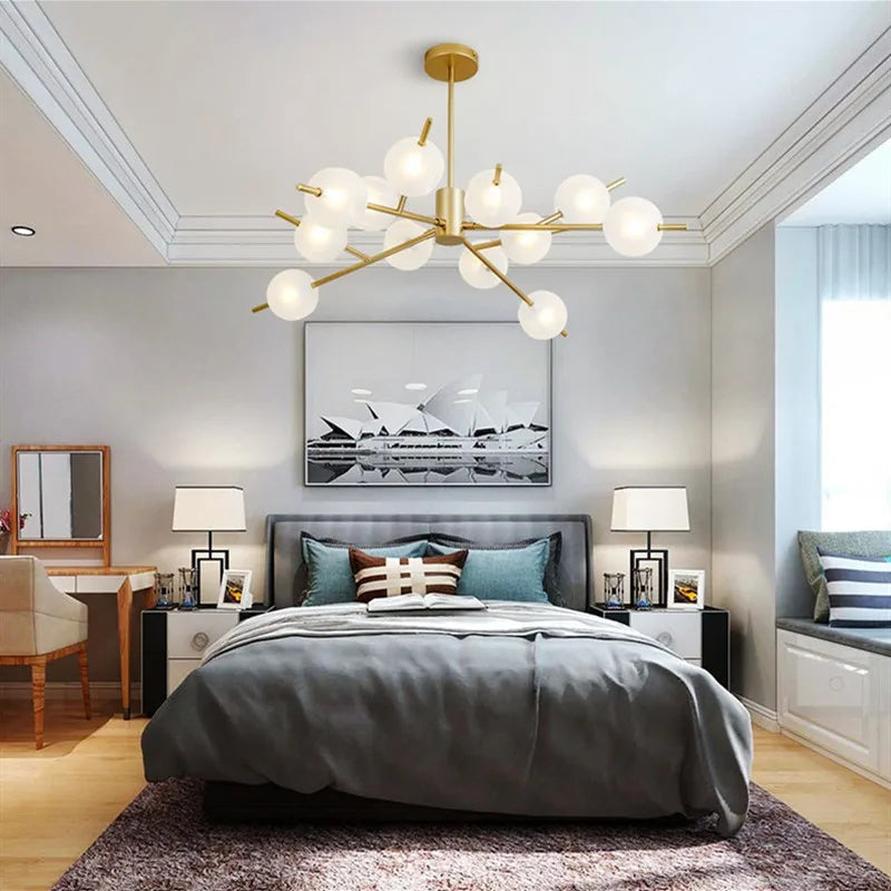 lustre à bulles en verre style minimaliste moderne - vue 4 sur 12