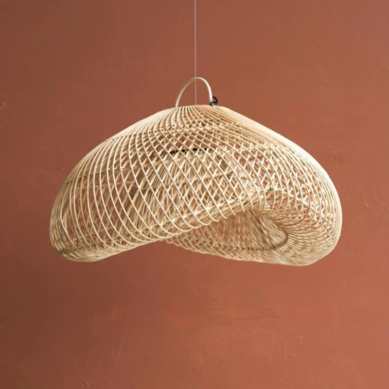 Lustre en rotin de style Wabi sabi fait à la main - vue 2 sur 7