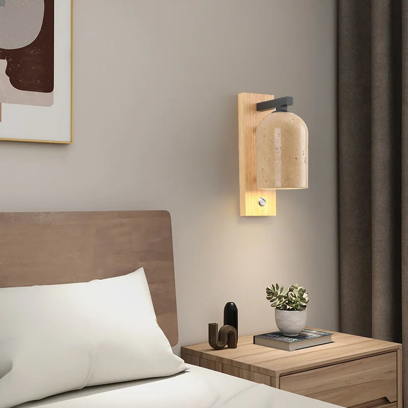 applique murale led en pierre naturelle pour hôtel avec interrupteur - vue 3 sur 10