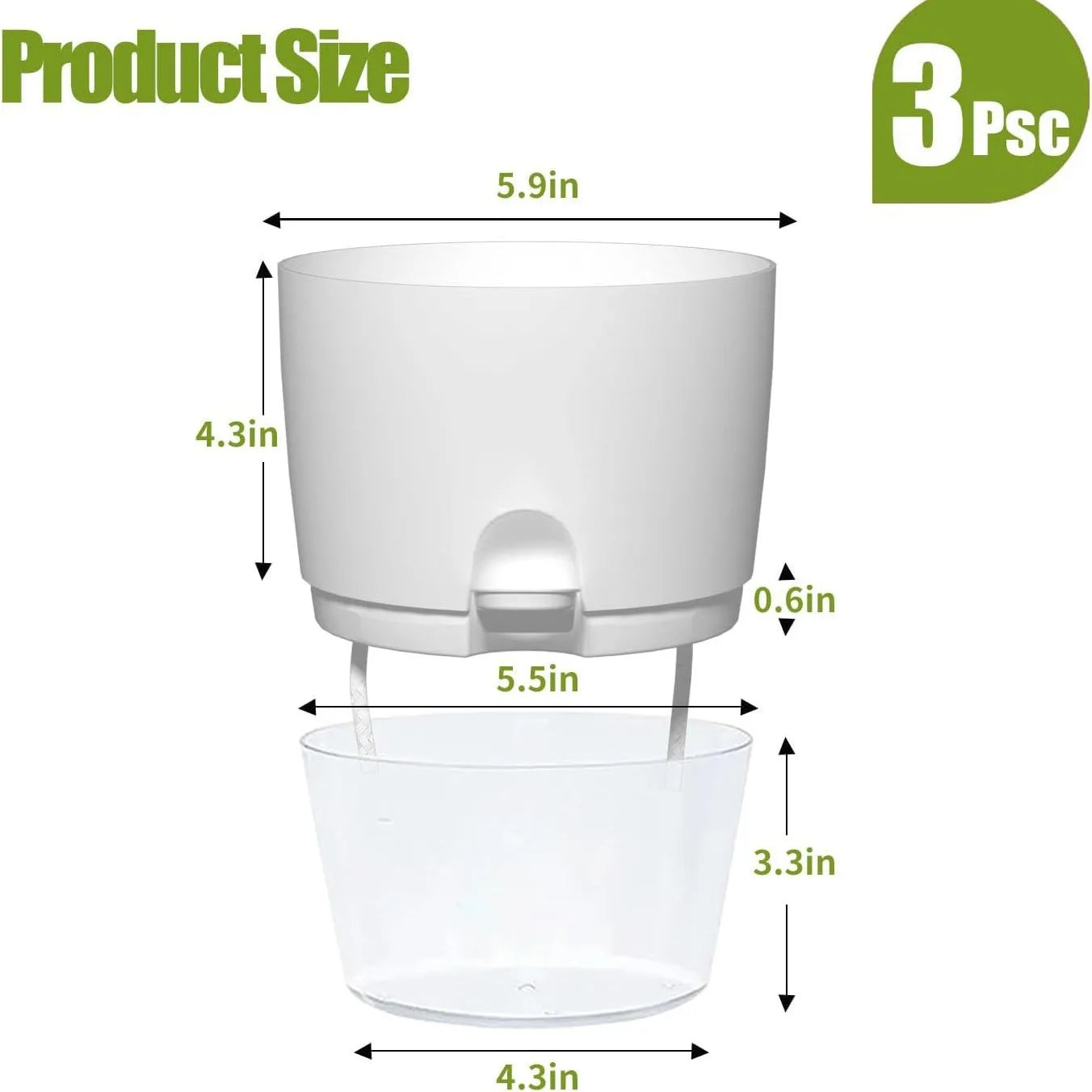 lot de 3 pots de fleurs transparents à double étage tendance jardin - vue 10 sur 10
