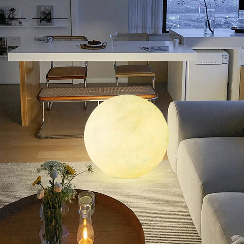 lampe de sol en forme de lune pour décoration intérieure esthétique - vue 2 sur 10