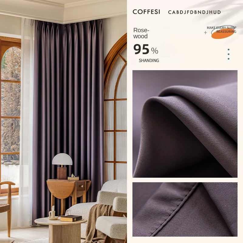 Rideau moderne plissé occultant luxe pour salon chambre - vue 9 sur 18