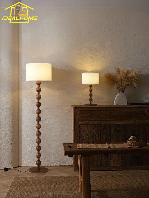 lampadaire japonais wabi-sabi en bois pour décoration intérieure - vue 4 sur 10