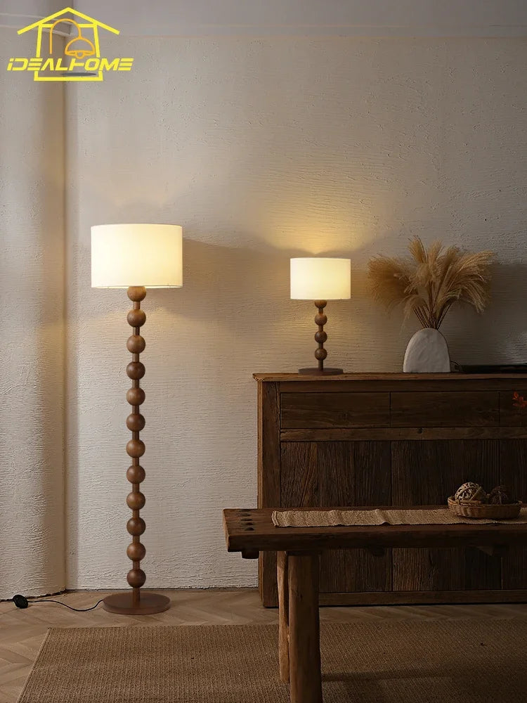 lampadaire japonais wabi-sabi en bois pour décoration intérieure - vue 4 sur 10