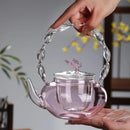 Théière verre borosilicate motif papillon haute température