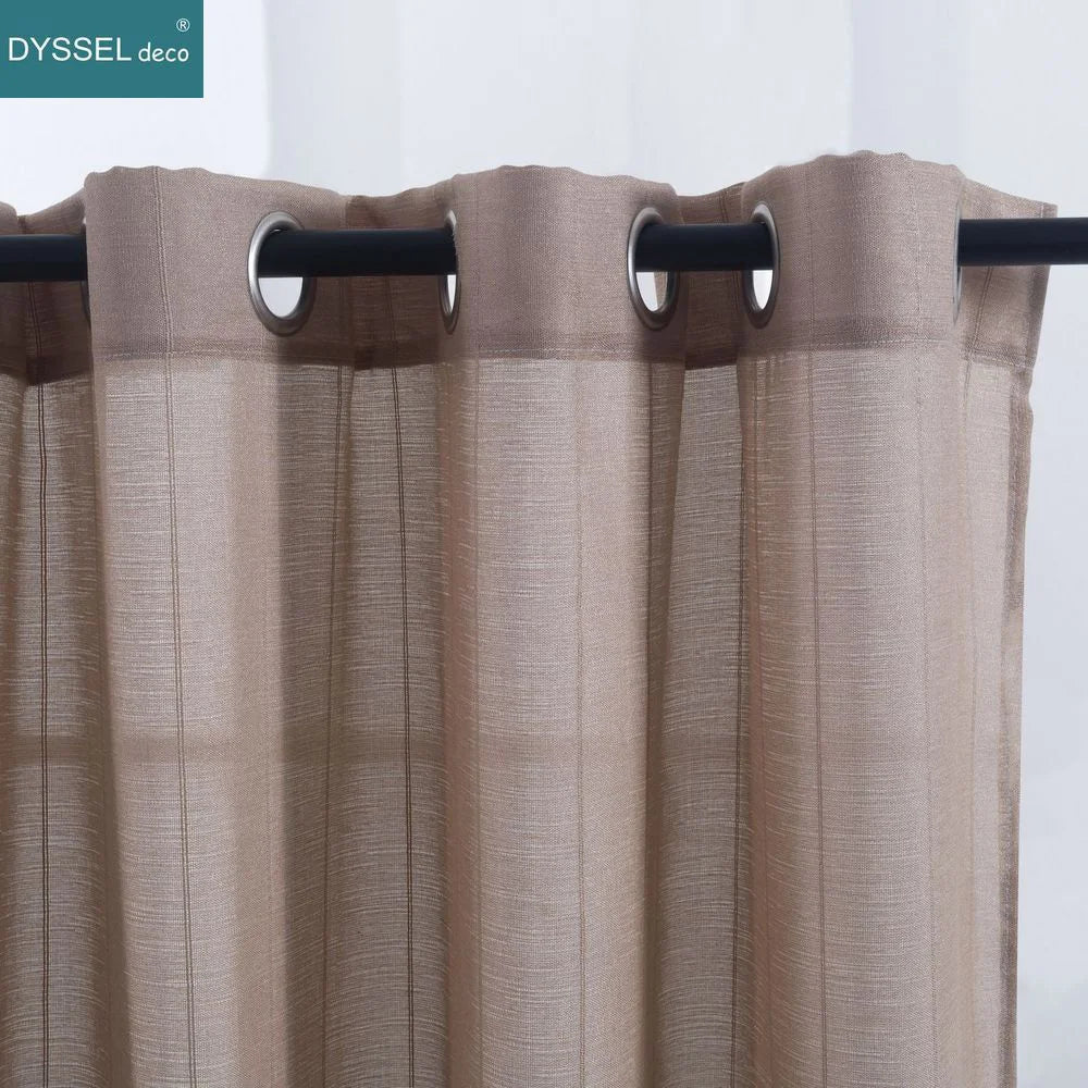 Rideau voilage rayures style europeen pour salon chambre - vue 3 sur 8