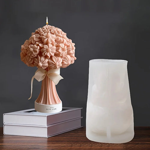 moule en silicone 3d bouquet de roses pour bougie - vue 3 sur 18