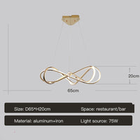 suspension design moderne avec télécommande et courbes élégantes