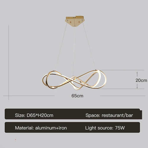 suspension design moderne avec télécommande et courbes élégantes