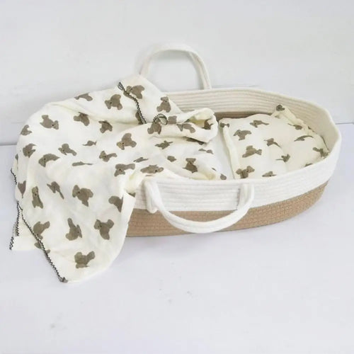 panier de couchage bébé en coton léger et doux - vue 6 sur 9