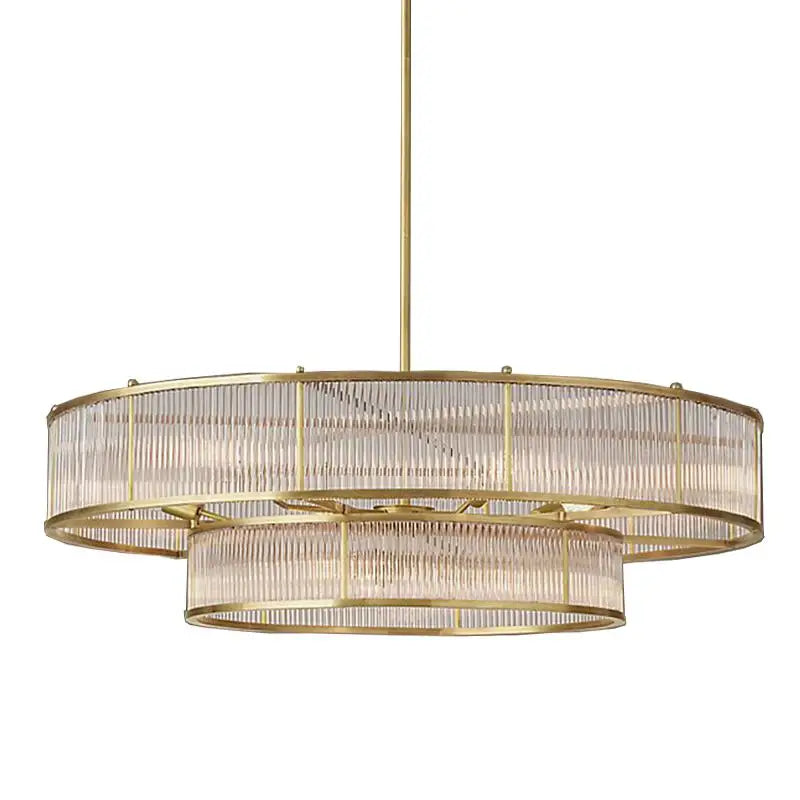 lustre led style loft américain en métal et tubes de verre - vue 13 sur 14
