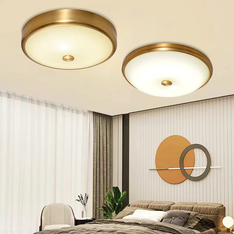 Plafonnier LED rond en verre au design moderne - vue 2 sur 11