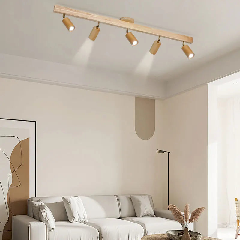 plafonnier led moderne en bois pour intérieur élégant - vue 4 sur 16