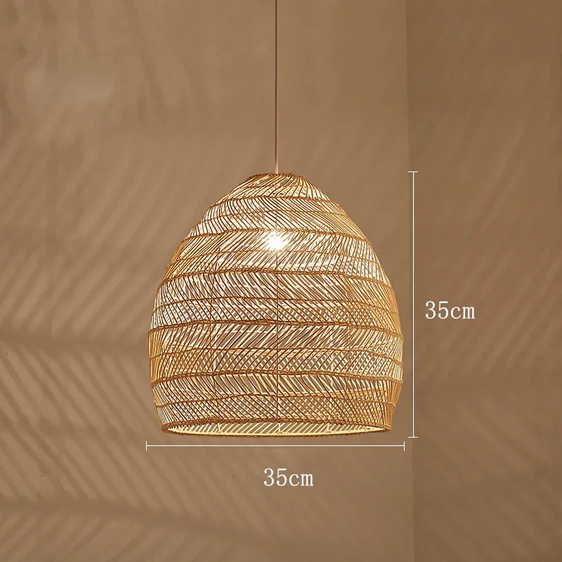 suspension vintage en rotin fait main pour décoration intérieure